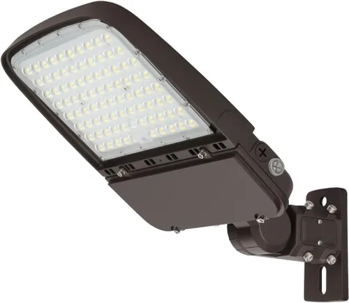 Vista 9 de Luz LED de estacionamiento de 150 W con fotocélula, luces LED regulables para exteriores con ajuste deslizante y soporte de brazo en 1, 22500LM
