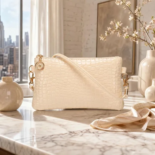 Vista 5 de Bolsa de Mano con Cremallera para Mujer, Bolso Cruzado, Bolso de Hombro, Cartera