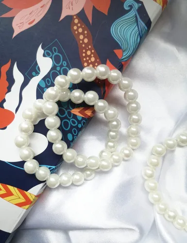 Vista 3 de Pulsera de perlas elásticas Accesorios de boda Pulsera de dama de honor Pulsera de perlas de imitación Pulsera de cuentas para fiesta nupcial