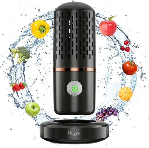 Vista 9 de Lavadora de frutas y verduras, dispositivo limpiador de frutas, purificador de frutas con tecnología de purificación de iones OH para limpiar Azul