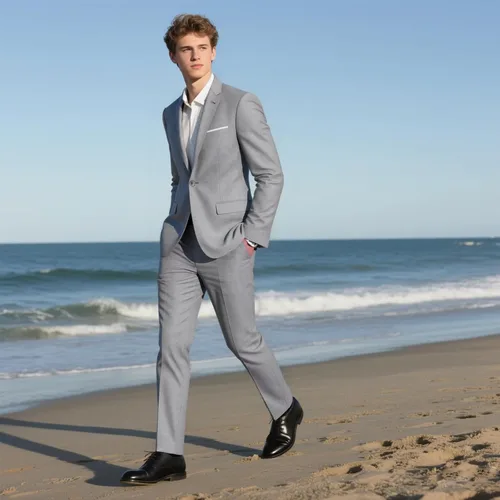 Vista 3 de Trajes de 2 piezas para hombre, ajuste delgado, casual, con un botón, trajes sólidos para hombre, negocios, boda, fiesta, chaqueta, blazer