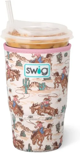 Vista 14 de Swig Life Coolie para taza helada mediana de 22 onzas, funda aislante estándar de 22 onzas con asa, aislamiento de neopreno mantiene las bebidas