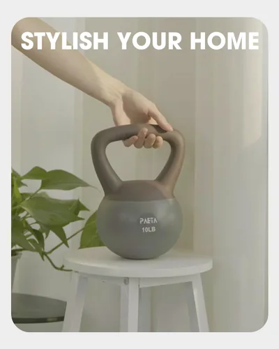 Vista 7 de PAETA Pesa rusa suave para fitness en casa – Agarre antideslizante y diseño de mango ancho, juego de pesa rusa suave, impacto suave y amigable