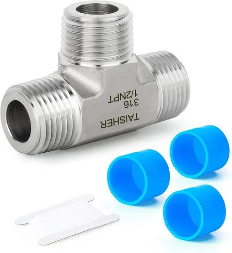 Vista 26 de TAISHER 1 pieza de forja de accesorios de tubería de acero inoxidable 304, 1/2 "NPT macho x 1/2 "NPT hembra x 1/2" NPT accesorios de tubería macho