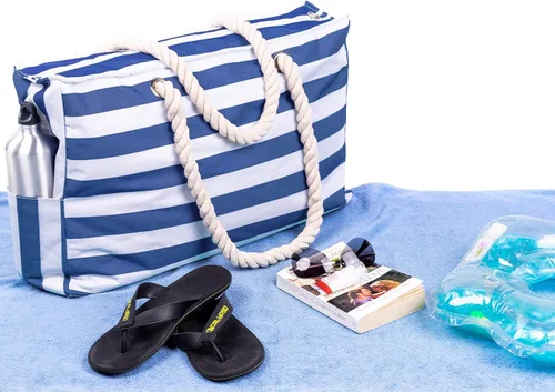 Vista 8 de SHYLERO Bolsa de playa y bolsa de piscina - XL - Cremallera - Impermeable IP64 - L22 x H15 x W6