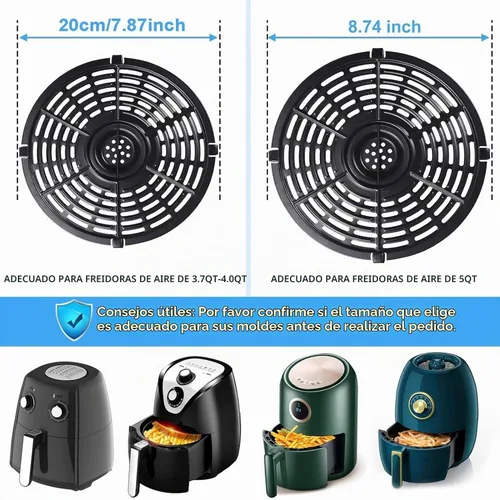 Vista 3 de Accesorios para freidora de aire Chefman TurboFry de 3.6 cuartos de galón, freidora de aire redonda antiadherente de 7.87 pulgadas, placa