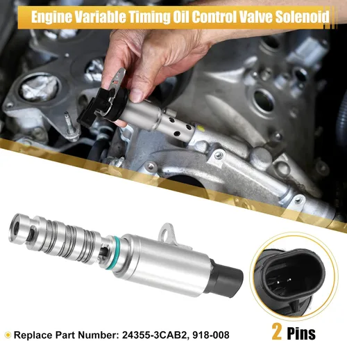 Vista 2 de X AUTOHAUX Válvula de distribución de válvula variable VVT Válvula de control de aceite para Hyundai para Kia 2012-2016 Motor Árbol de levas Válvula
