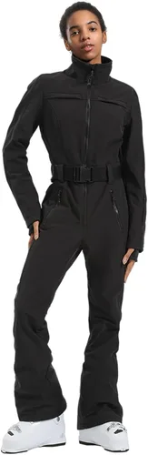Vista 91 de GSOU SNOW Traje de esquí para mujer, traje de nieve delgado de una pieza, chaqueta de nieve, impermeable, resistente al viento, deportes al aire