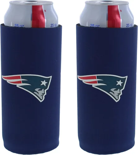 Vista 4 de Football Team Logo Tall Boy 2-Pack Can Holder Coozie Beverage Insulator - Fits 24oz - 25oz Cans (Chicago Logo Shadow (Bears))