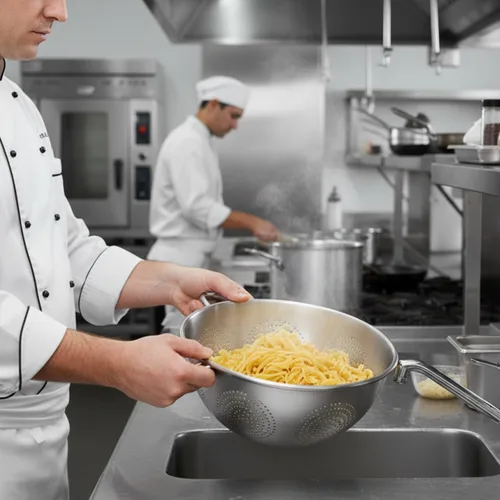 Vista 2 de TrueCraftware - Colador de aluminio resistente de 12 cuartos de galón - Lavar verduras y frutas drenar colador de pasta cocida para pasta