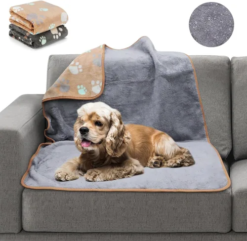 Vista 16 de YUEPET Mantas impermeables para perros, paquete de 2 mantas lavables para perros para cama, sofá, protector de vellón de franela para cachorros