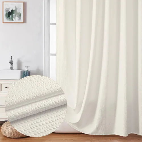 Vista 34 de OVZME Cortina de ducha de tela Berry Stall de 36 x 72 pulgadas, suave y gofre, pequeña cortina de ducha negra para baño con textura para un
