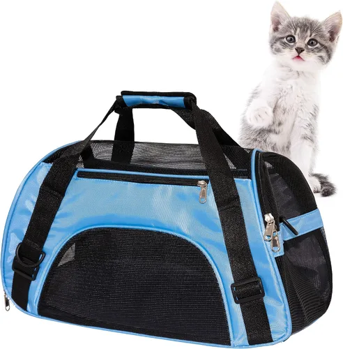 Vista 10 de MuchL Transportador de mascotas de lados suaves para gatos, transportador de perros para gatos pequeños y medianos, perros, cachorros, transportador