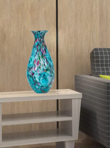 Vista 2 de Dale Tiffany Leona - Jarrón de vidrio soplado a mano, multicolor