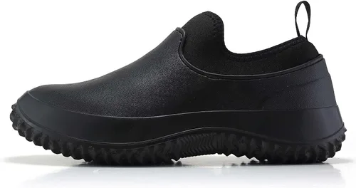 Vista 2 de Meidiastra Zapatos de chef para hombre y mujer, impermeables, antideslizantes, para cocina, trabajo, zuecos de enfermera, zapatos de seguridad