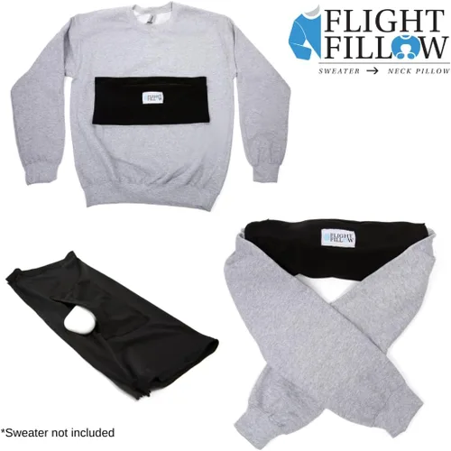 Vista 5 de Flight Fillow Almohada de cuello rellenable para viajes, almohada de avión para vuelos largos, almohada de viaje plegable para soporte de cuello