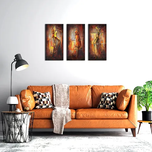 Vista 2 de sechars Arte de pared abstracto con música de jazz, pintura de jazz, arte de saxofón, trompeta, póster impresos, vintage, club nocturno, pub, bar