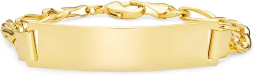 Vista 2 de Bling Jewelry Pulsera de identificación para hombre grabable con nombre sólido chapado en barra de identificación para hombres y niños, cadena