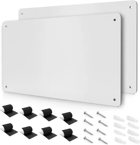 Vista 9 de Tablero magnético de metal negro de 17.7 x 11.8 pulgadas, tablero de anuncios magnético para mostrar letras magnéticas, números de animales, poesía