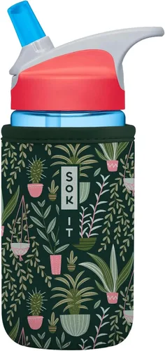 Vista 72 de Sok It BotlSok Funda para botella de agua con cubierta de neopreno aislante (Floral abstracto, se ajusta a CamelBak o Nalgene de 12 onzas)