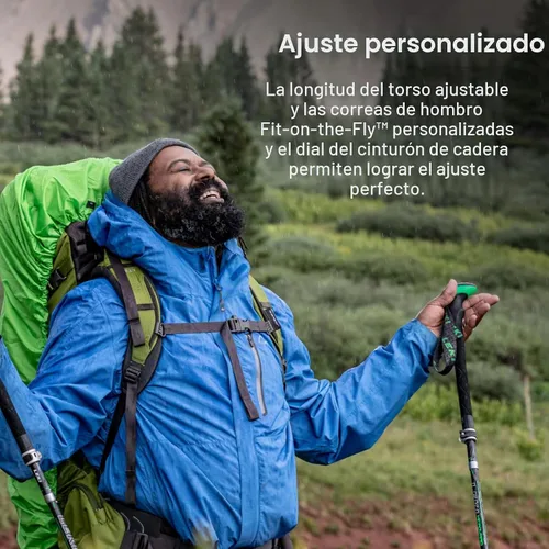 Vista 3 de Osprey Aether Plus 85L Mochila de mochilero para hombre, Axo Green, S/M