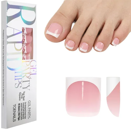 Vista 14 de GELPARTY - Puntas de uñas francesas X-Nude Short Almond, 150 unidades, 15 Desnudo