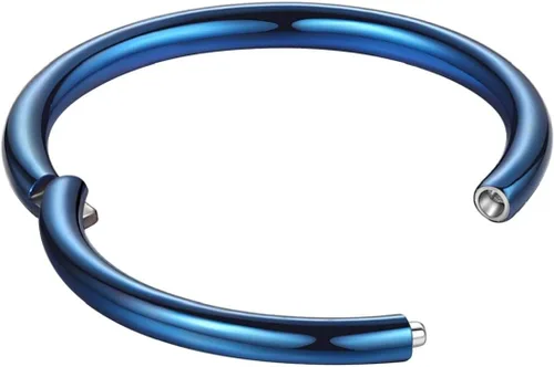 Vista 3 de ORANGELOVE - Aros nasales hipoalergénicos de acero quirúrgico 316L de 20 g, 18 g, 16 g, 14 g, 12 g, 10 g y 8 g, joyería para tabique con segmento