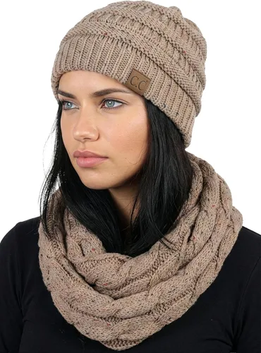 Vista 10 de Funky Junque - Juego de pañuelo y gorro de punto a juego para mujer Negro
