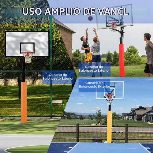 Vista 6 de Almohadillas de poste cuadrado para bastón de baloncesto, de lujo, resistente a la intemperie, poste de acolchado de 2/4 pulgadas de grosor Negro