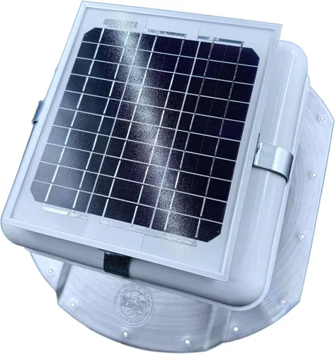 Vista 3 de Solar Blaster Solar Mega RoofBlaster para contenedores Conex con varillas de 6.5 pulgadas (blanco) Ventilador y ventilador de contenedor de envío