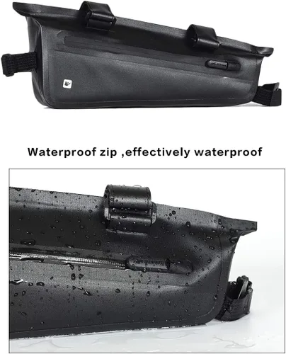 Vista 4 de Rhinowalk Accesorios Profesionales de Ciclismo - Bolsa Triangular Impermeable para el Marco de la Bicicleta, Bolsa para el Tubo Inferior