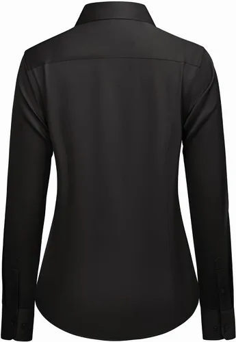 Vista 4 de siliteelon Camisas con botones para mujer: camisa de vestir de manga larga sin arrugas, ajuste clásico, con cuello, color sólido, formal