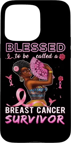 Vista 30 de iPhone 13 Pro Max Camisas afroamericanas contra el cáncer de mama para mujeres Blessed Survivor Case