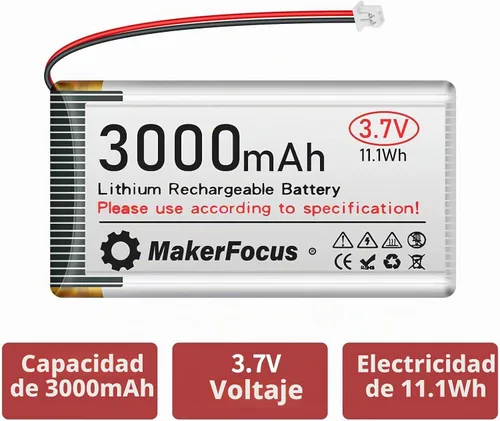 Vista 7 de 3.7V 3000mAh batería recargable de polímero de litio para ESP32 1 unids