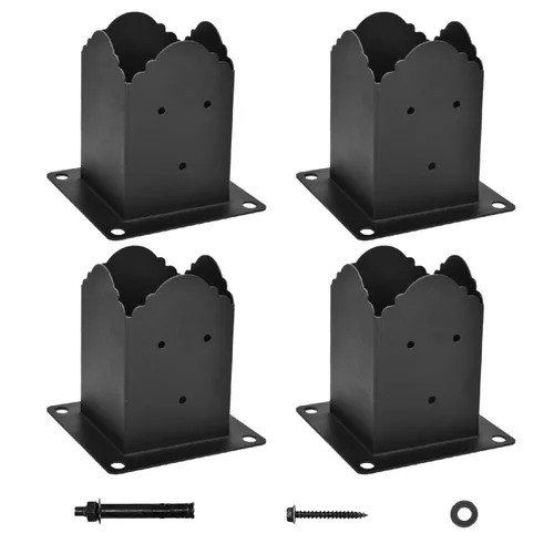 Vista 8 de Creative Design - Base de poste de 4 x 4 pulgadas, soporte cuadrado para buzón de valla, base de poste atornillada, anclaje de tierra para poste