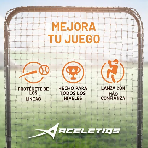 Vista 3 de ACELETIQS Baseball Pitching Net & i-Screen (Compact & XL Sizes) Softball Baseball Pitcher Protector for Batting Cages and Fields Heavy Duty Net