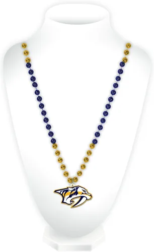 Vista 4 de Rico Industries Cuentas unisex estilo Mardi Gras con logotipo de equipo de la NHL