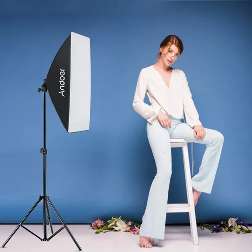 Vista 8 de Kit de iluminación para estudio de fotografía Andoer Softbox con juego de luces LED bicolor de 85W 2800K-5700K * 2 + Softbox de 50x70cm * 2 +