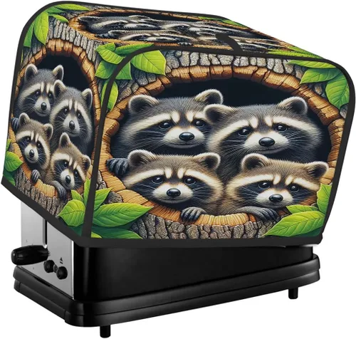 Vista 35 de Funda para tostadora de animales de gallo, 2 rebanadas, protección contra el polvo y las huellas dactilares, fundas para pan, fundas lavables