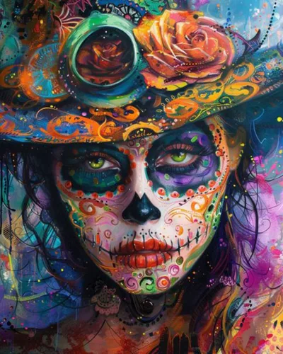 Vista 33 de Pintura por números retrato de niña con sombrero de mago Tucocoo, pintura DIY en lienzo con pinceles, pinturas acrílicas, calabaza de Halloween