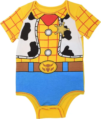 Vista 2 de Disney Pixar Monsters Inc Incredibles Toy Story Mickey Mouse Pooh Lilo & Stitch Baby Bodysuit and Hat Set Newborn to Infant