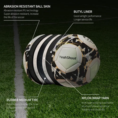 Vista 6 de Balón de fútbol que brilla en la oscuridad tamaño 5 con bomba de luz para adolescentes y adultos, regalos de fútbol