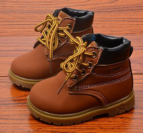 Vista 2 de Happy Cherry Baby Winter Ankle Boots Leather Waterproof Lace Up Boots Flat Boots