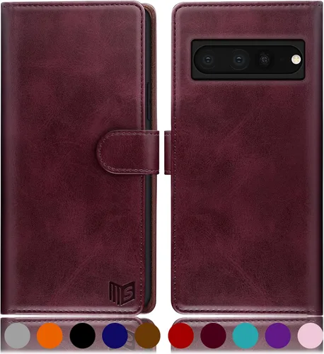 Vista 9 de SUANPOT Funda tipo cartera para Google Pixel 7 Pro 5G con bloqueo RFID, tarjetero de crédito, funda protectora de piel sintética con tapa para Negro
