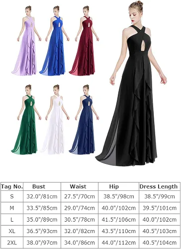 Vista 7 de Vestido largo transformador para mujer, vestido de graduación, convertible, con tirantes delgados, para boda, cóctel, vestido largo