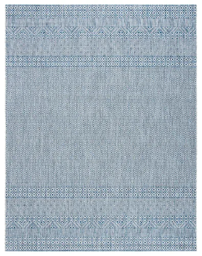Vista 26 de SAFAVIEH Alfombra lavable al aire libre, colección Courtyard - 2'3" x 5', gris y negro, no desprende pelusa y fácil limpieza, ideal para patio