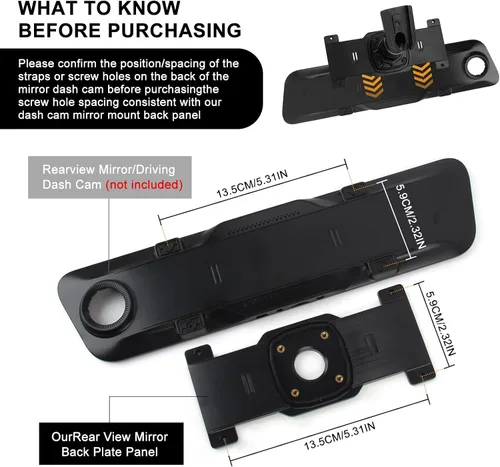 Vista 4 de Kit de panel de placa trasera para espejo retrovisor para espejo retrovisor de 5.5 a 12 pulgadas