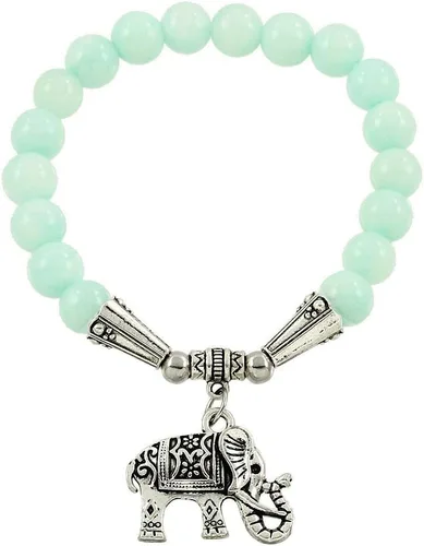 Vista 22 de Falari brazalete de piedras naturales de amuleto de elefante