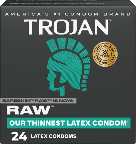Vista 34 de Trojan Bareskin - Preservativos finos, paquete variado Everythin, condón de látex lubricado, 10
