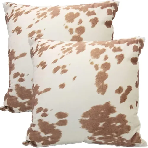 Vista 8 de Fundas de Almohada Decorativas de Terciopelo, Funda de Cojín Cuadrada Decorativa en Blanco y Negro, Estampado de Piel de Vaca, Funda de Almohada